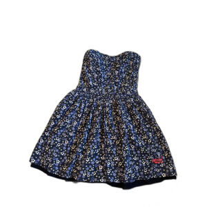 SuperDry Blue Floral Bandeau Vintage y2k Dress